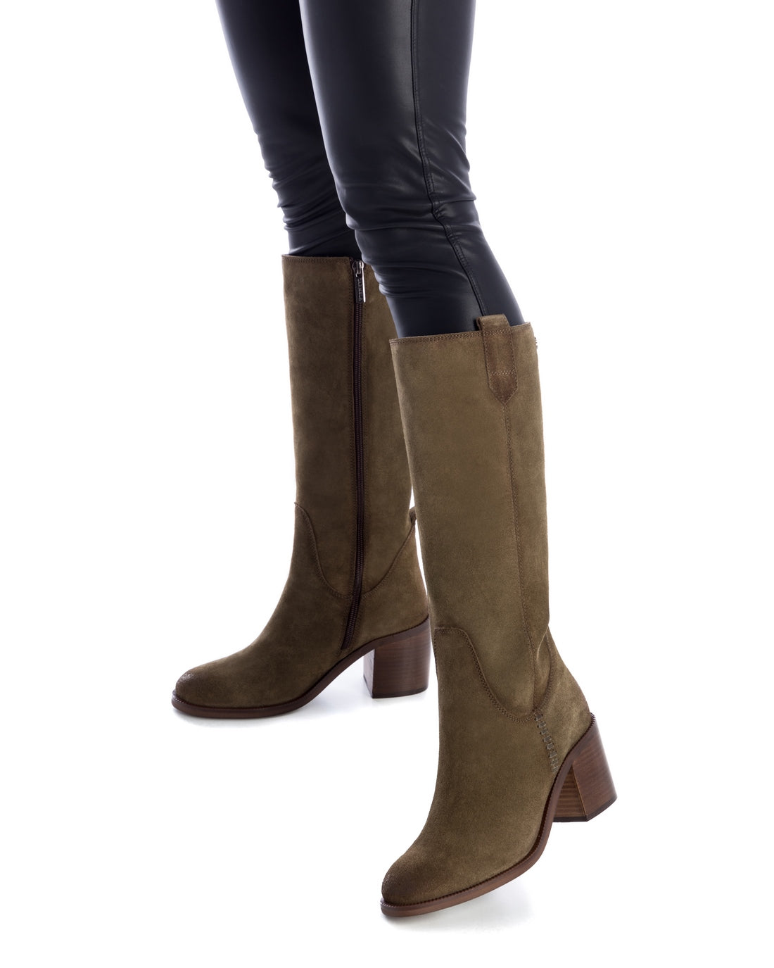 Carmela 16005903 bottes cuir vert talon 7 cm