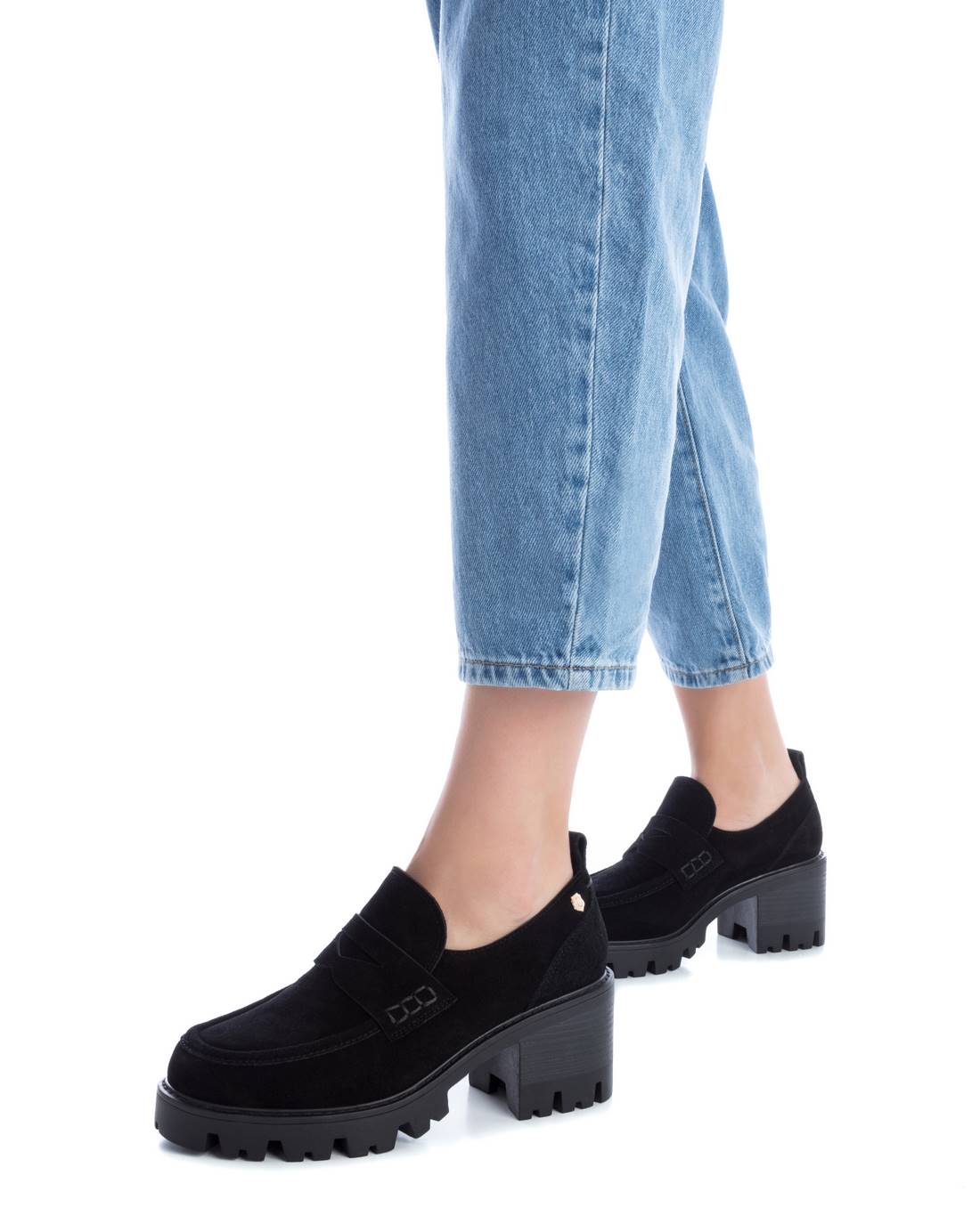 Carmela 16110903 mocassins cuir noir talon 7 cm