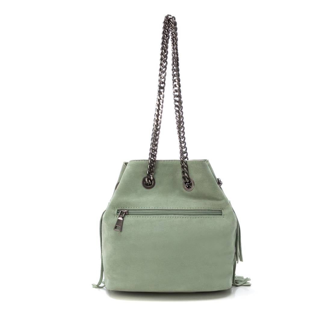 Carmela 18605202 sac femme vert cuir franges