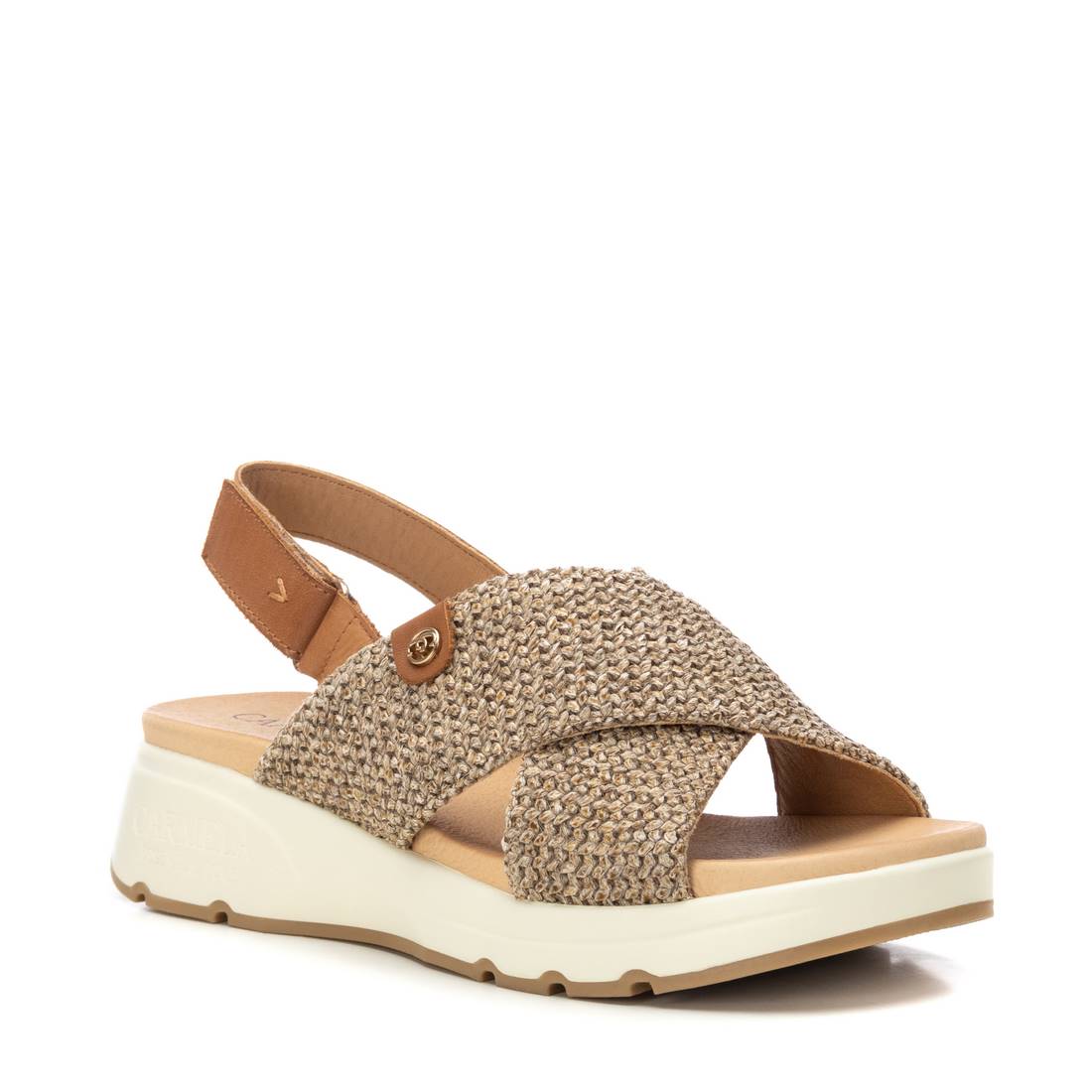 Carmela 16236303 sandale camel raphia compensée