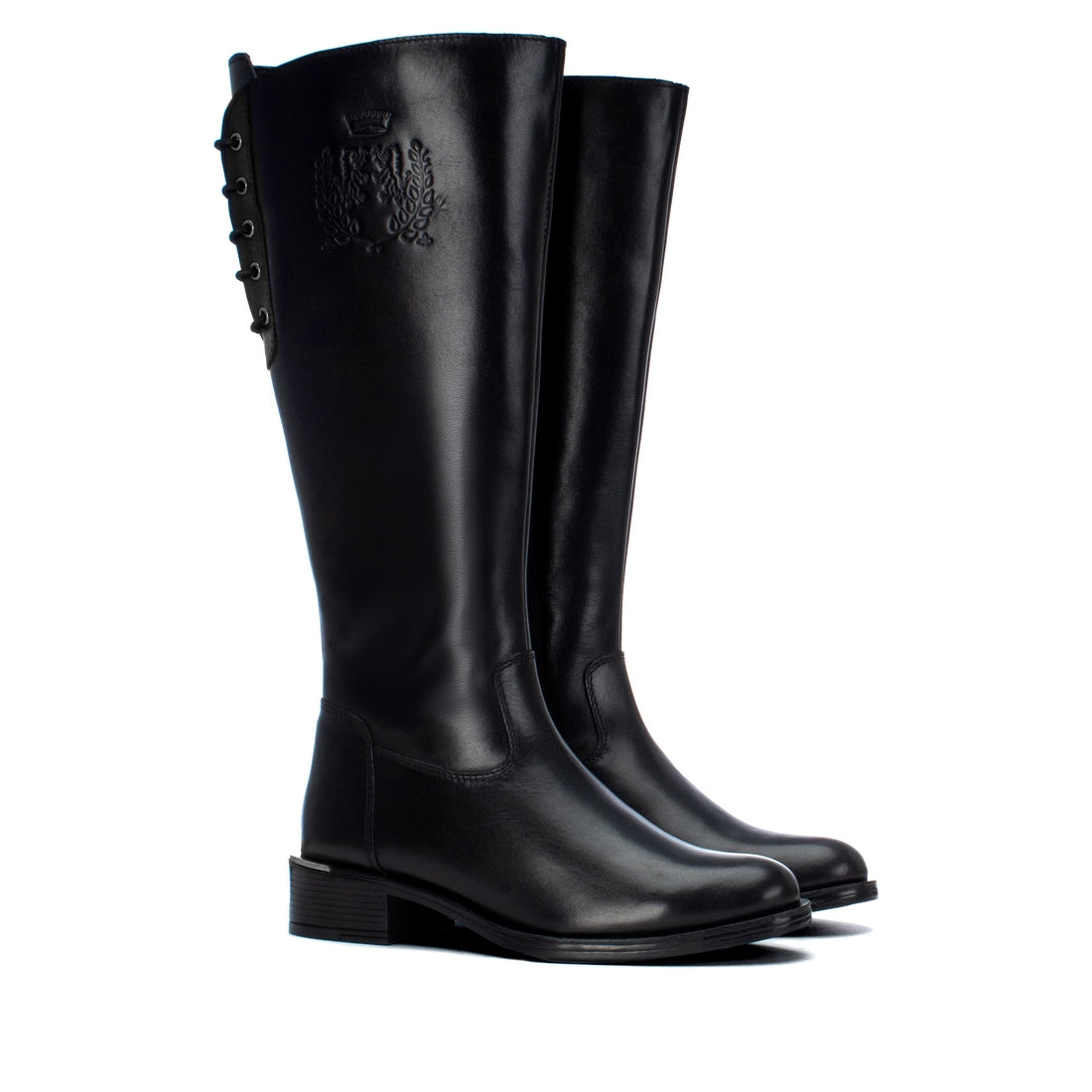 Carmela 16401001 botte haute cuir noir talon