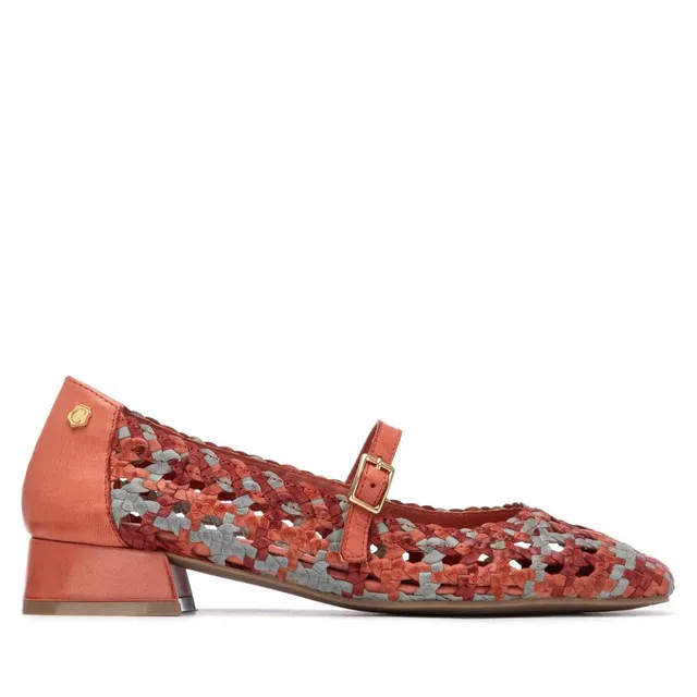 Carmela 16312805 babies cuir rouge corail talon bas