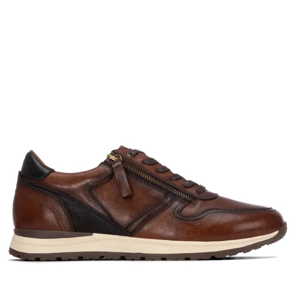 Carmela 16420902 basket homme cuir camel zip