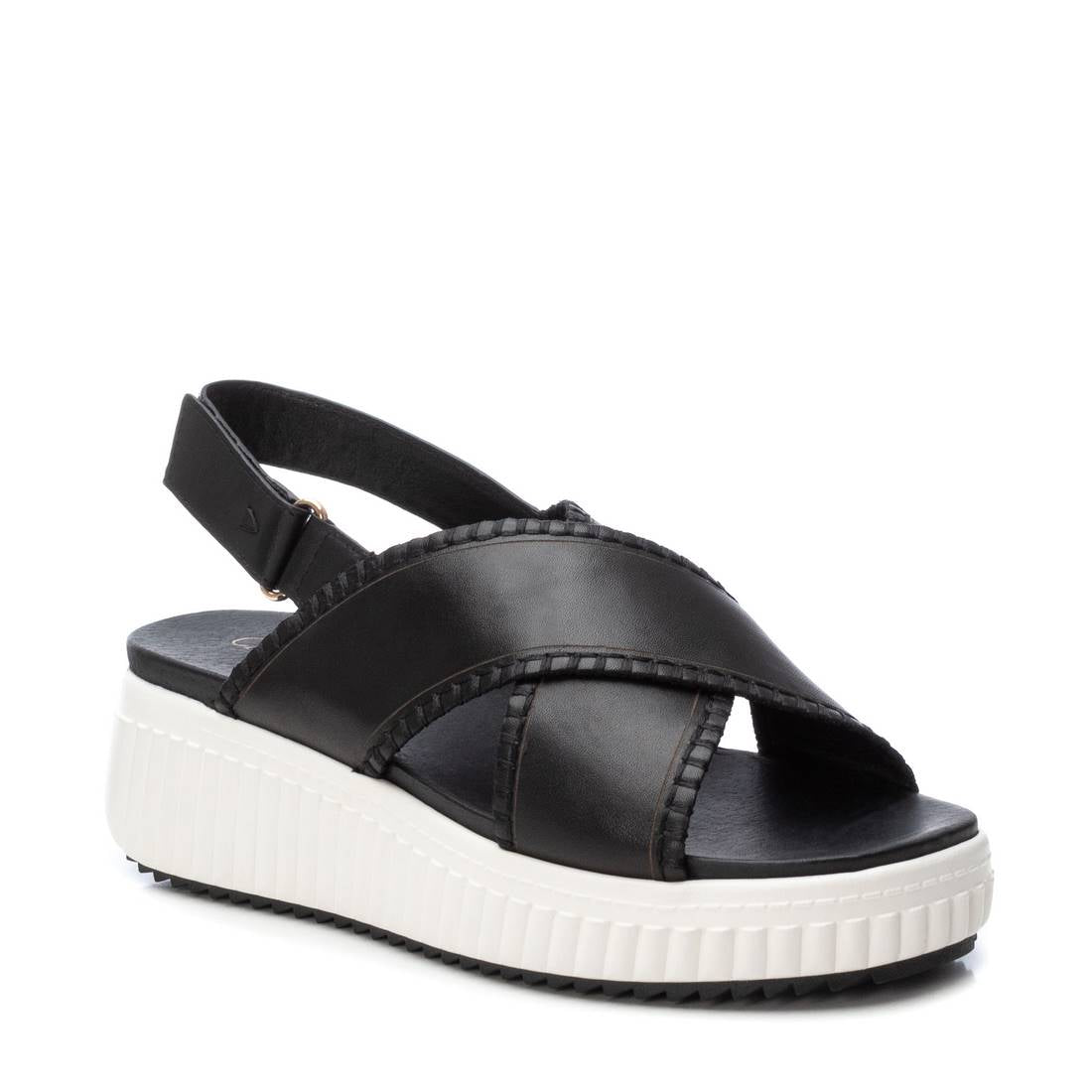 Carmela 16224403 sandales cuir noir plates velcro