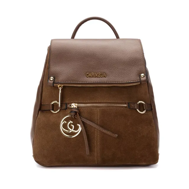 Carmela 18617601 sac à dos camel cuir véritable