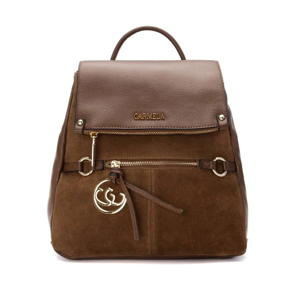 Carmela 18617601 sac à dos camel cuir véritable