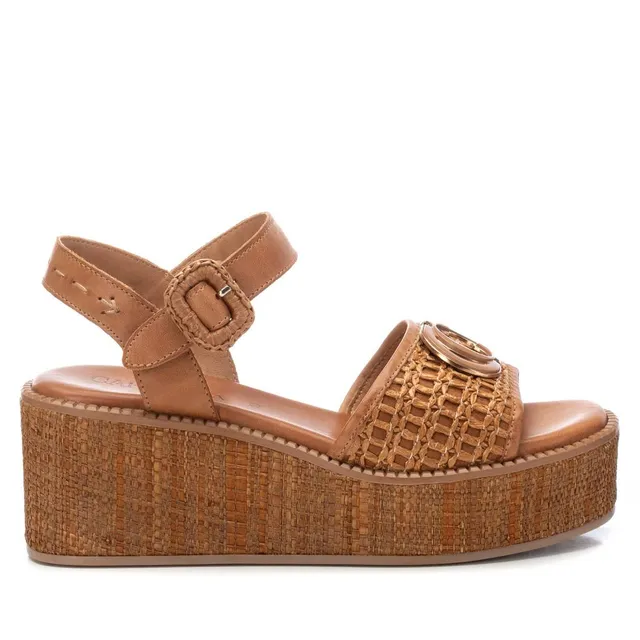 Carmela 16236001 sandales cuir camel compensées