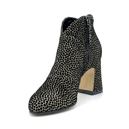 Elata 53543 bottines cuir imprimé crème noir talon 7,5 cm