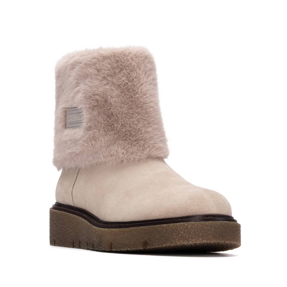 Carmela 16267102 bottine femme beige cuir fourrée