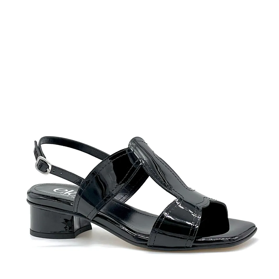 Elata 15164 sandales vernis noir talon 3,5 cm