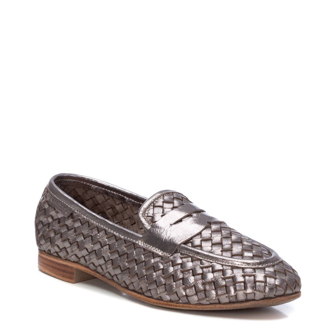 Carmela 16130202 mocassins femme cuir gris tressé