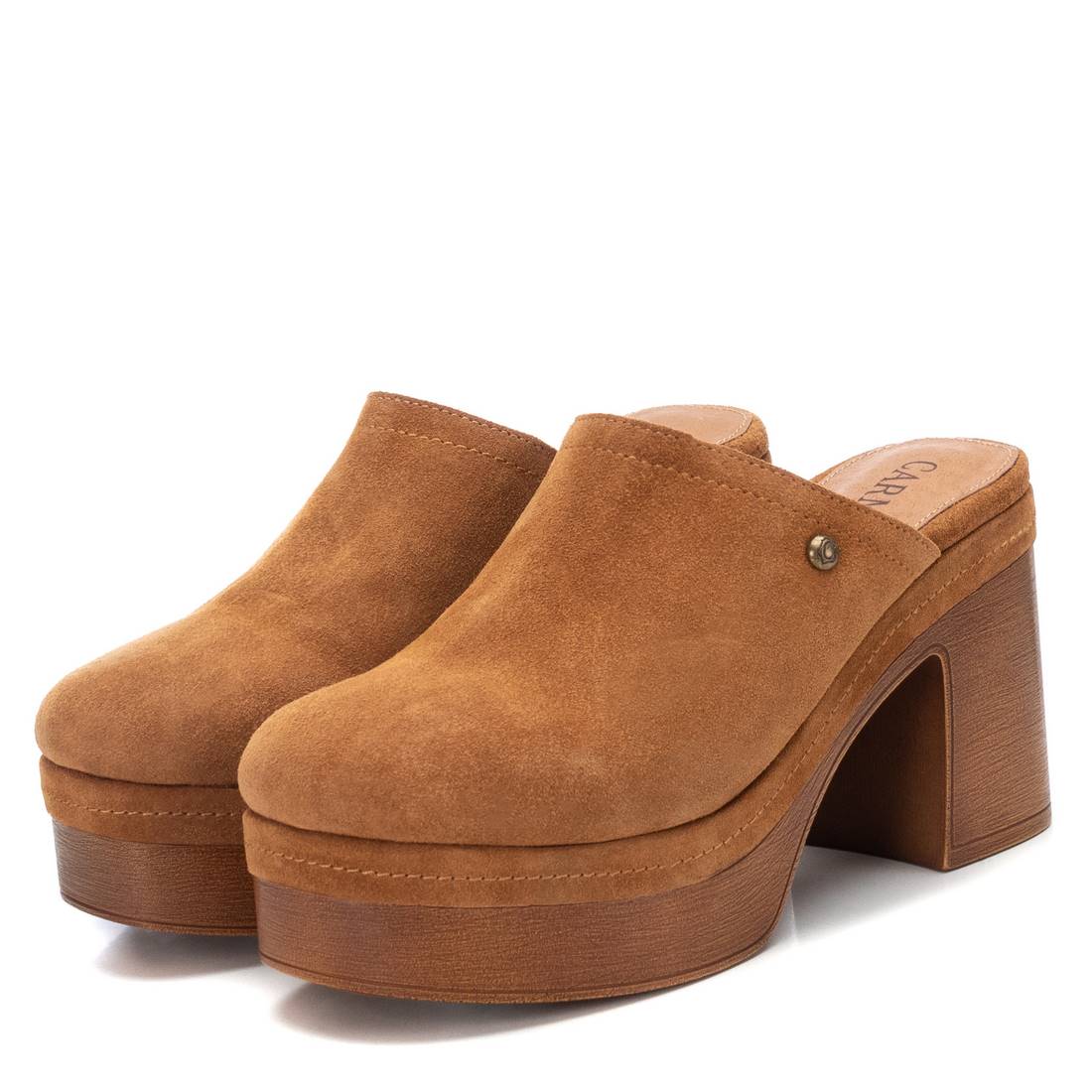 Carmela 16057003 sabots cuir marron talon 10 cm