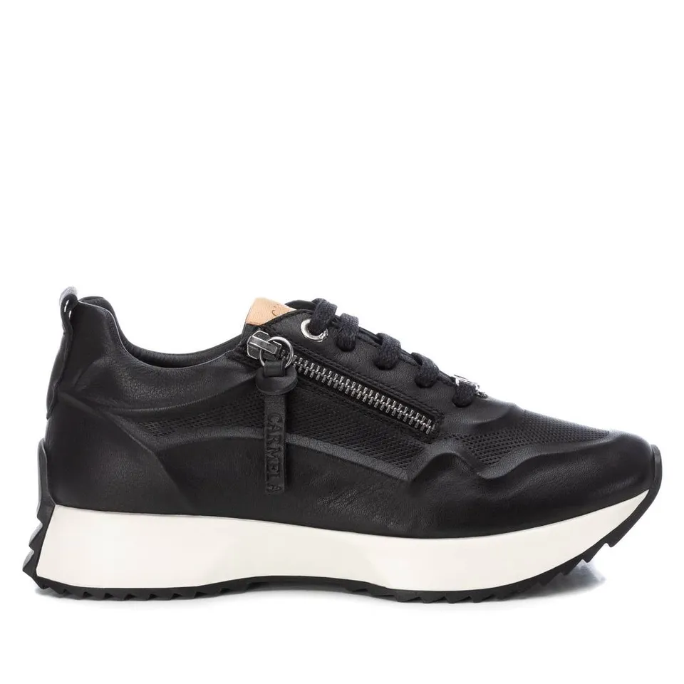Carmela 16067002 sneaker cuir noir à zip