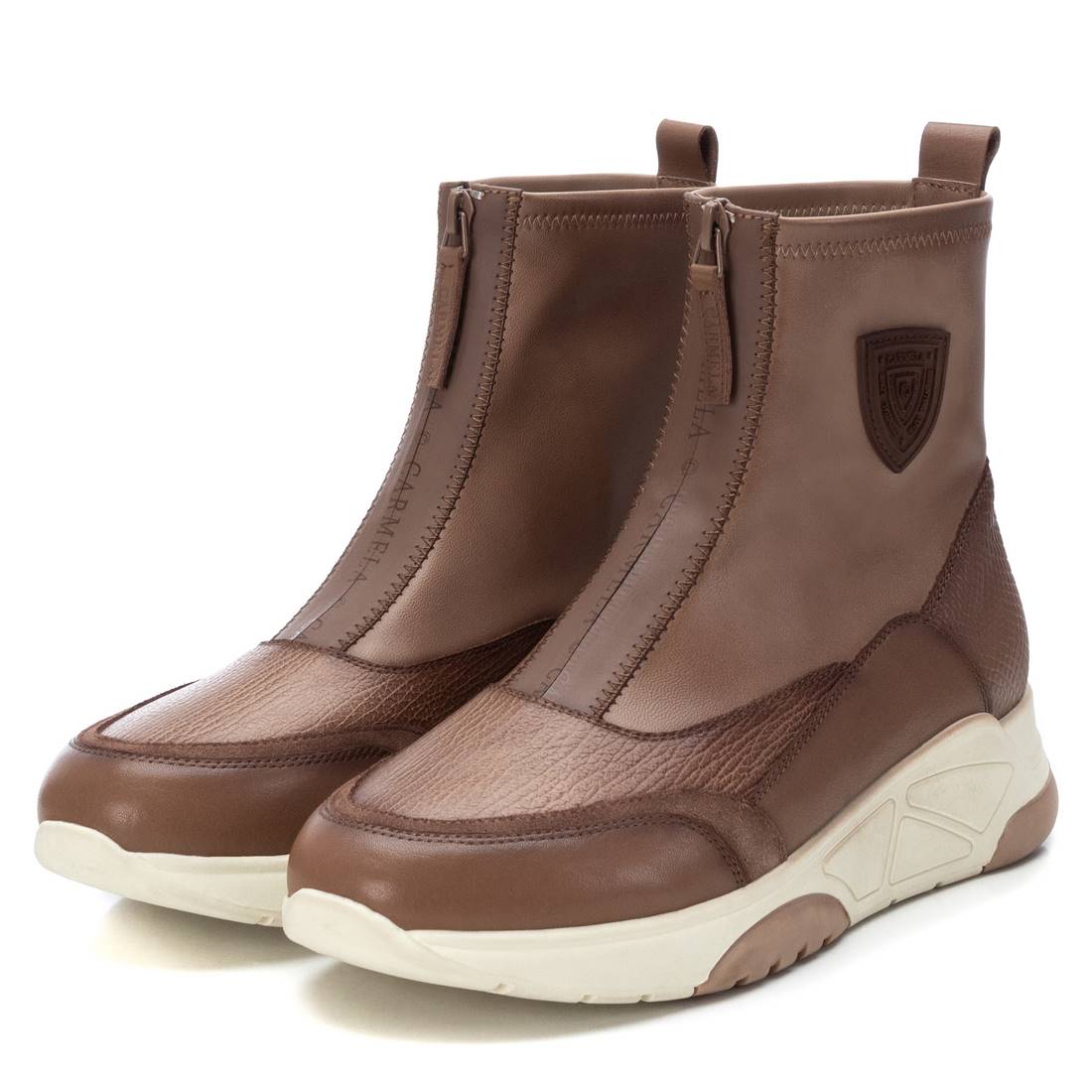 Carmela 16098603 bottines cuir marron zip