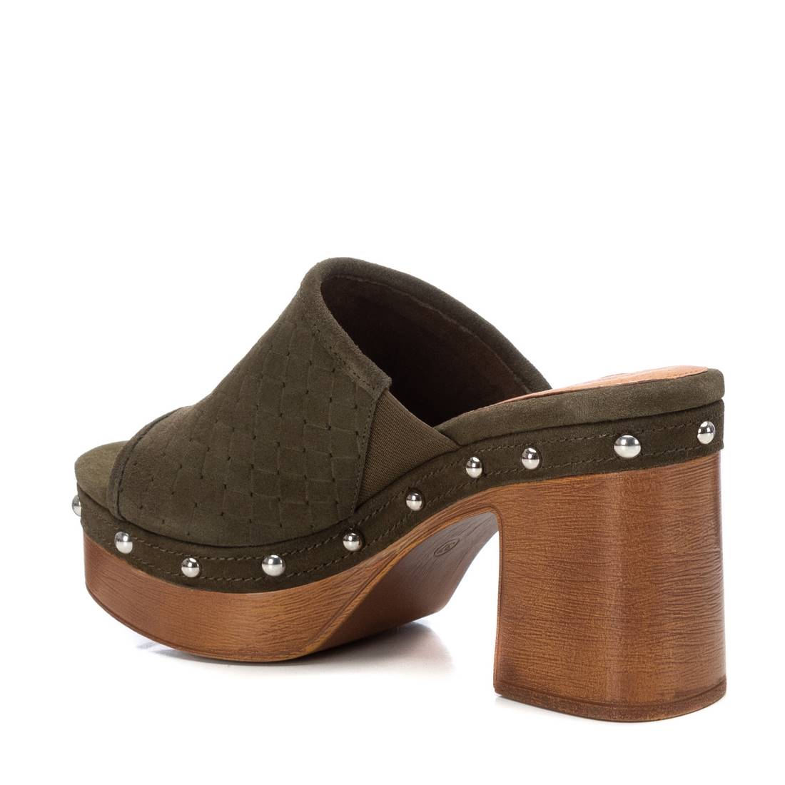 Carmela 16060504 sabot femme vert talon bois cuir