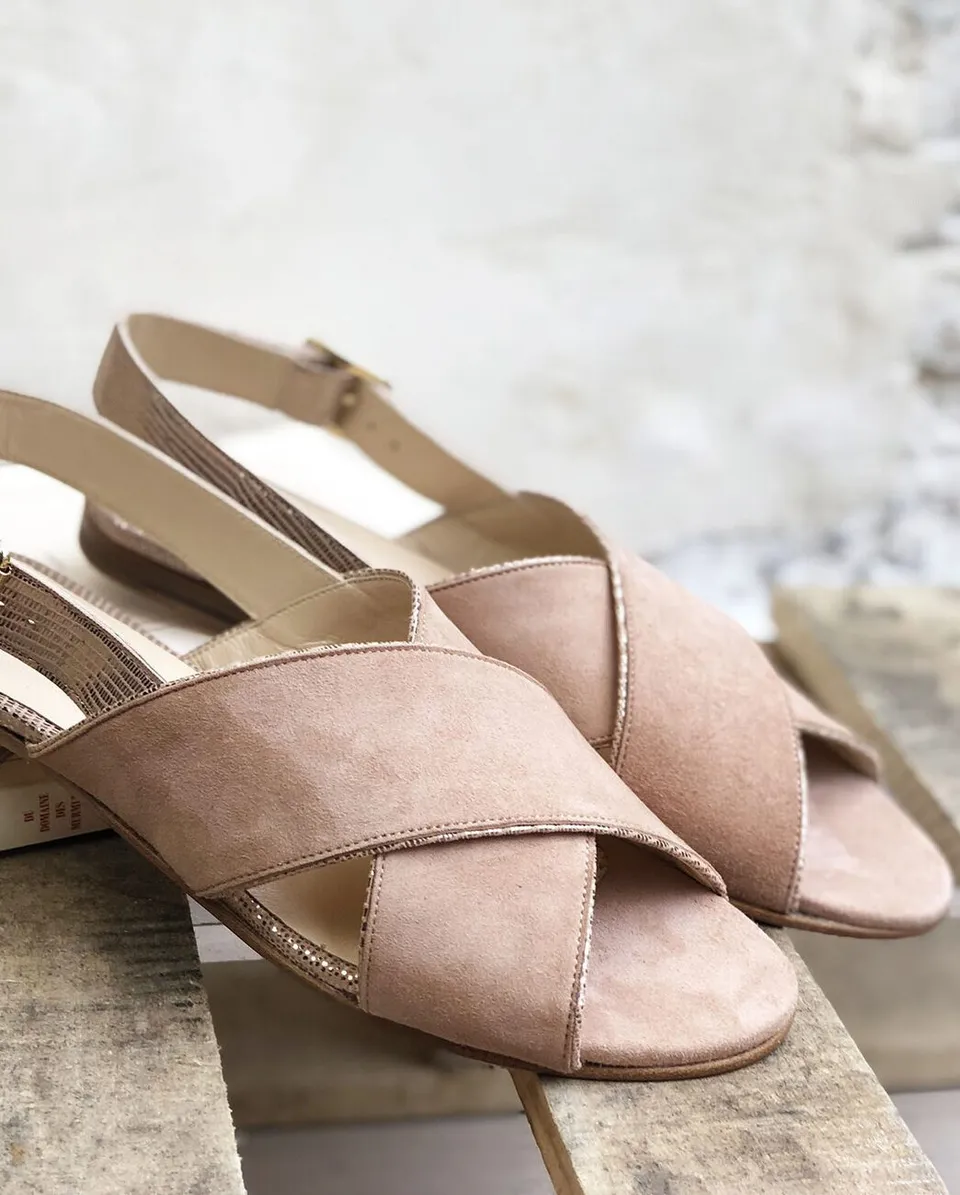 Dessine Moi Un Soulier Adèle bois de rose vipérine bronze sandales