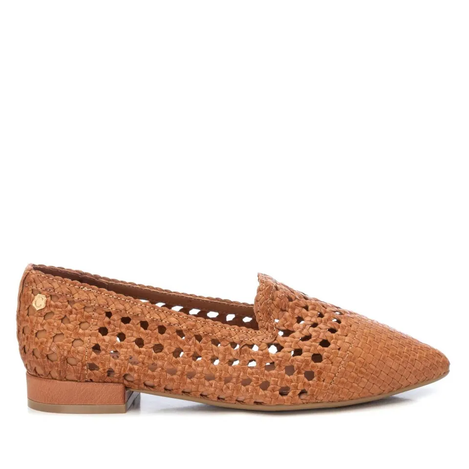 Carmela 16147301 ballerine marron cuir ajourée plate
