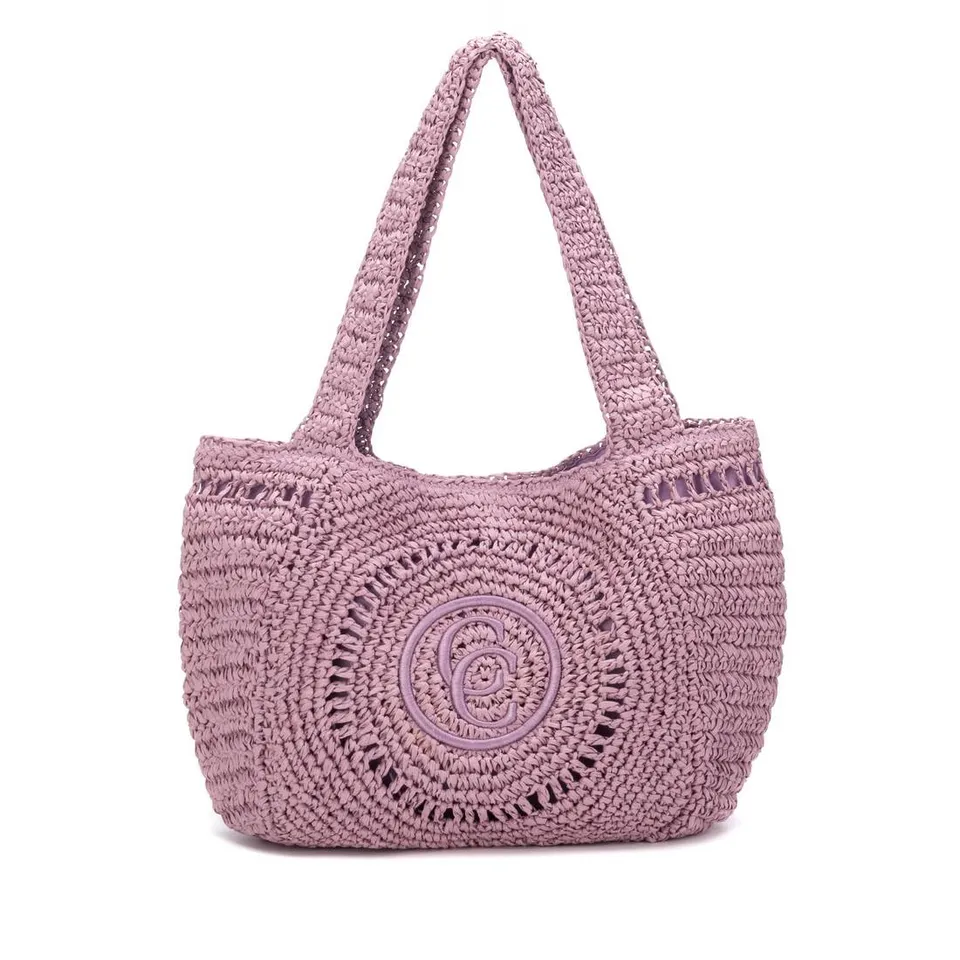 Carmela 18622502 sac épaule lila effet rafia