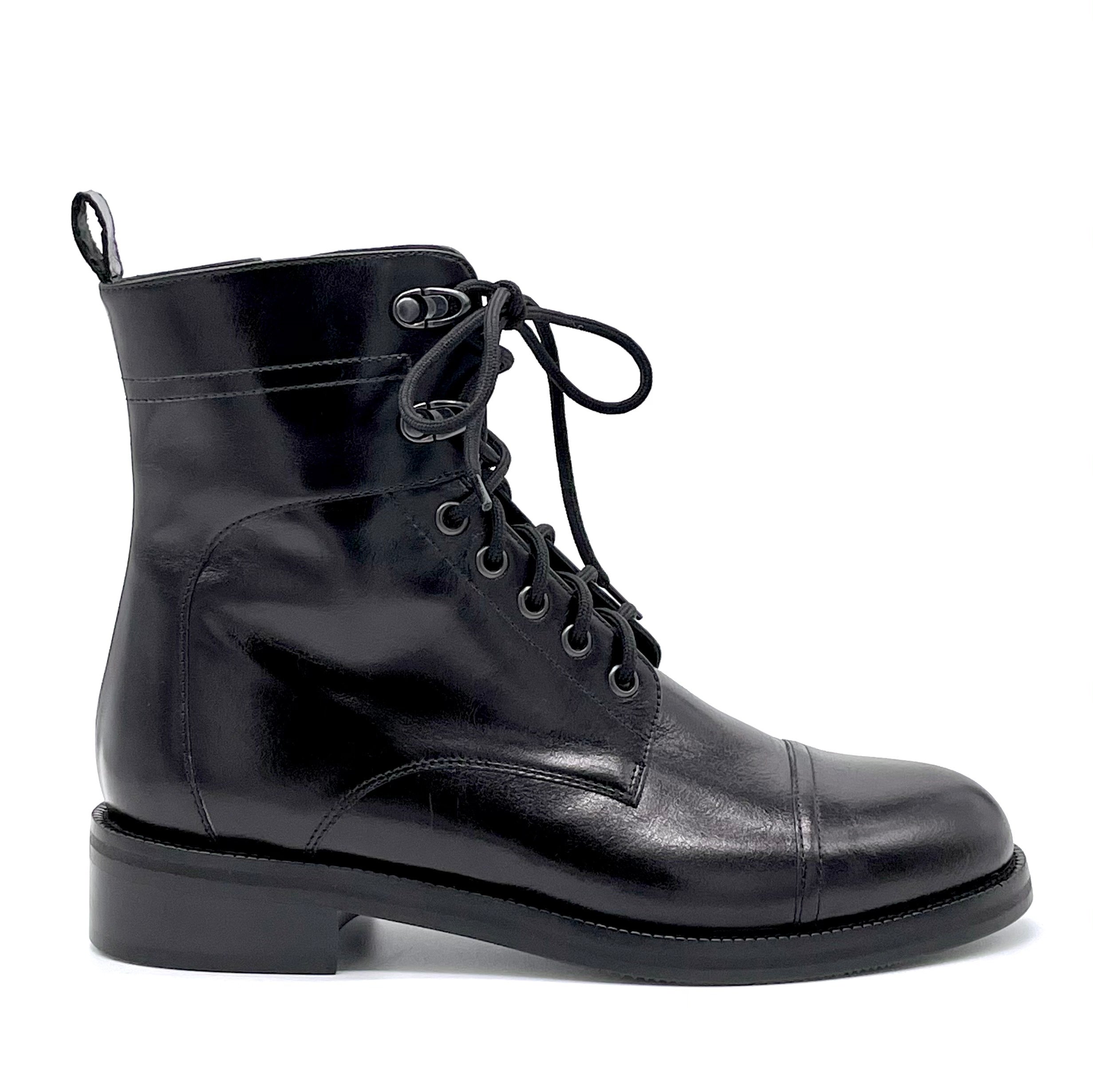 ELATA 51529 bottine cuir noir lacets talon 3,5 cm