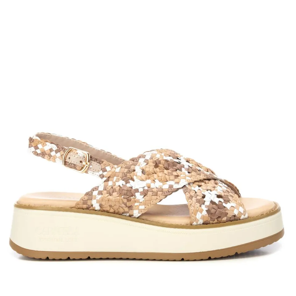 Carmela 16230602 sandale femme cuir tressée plate boucle
