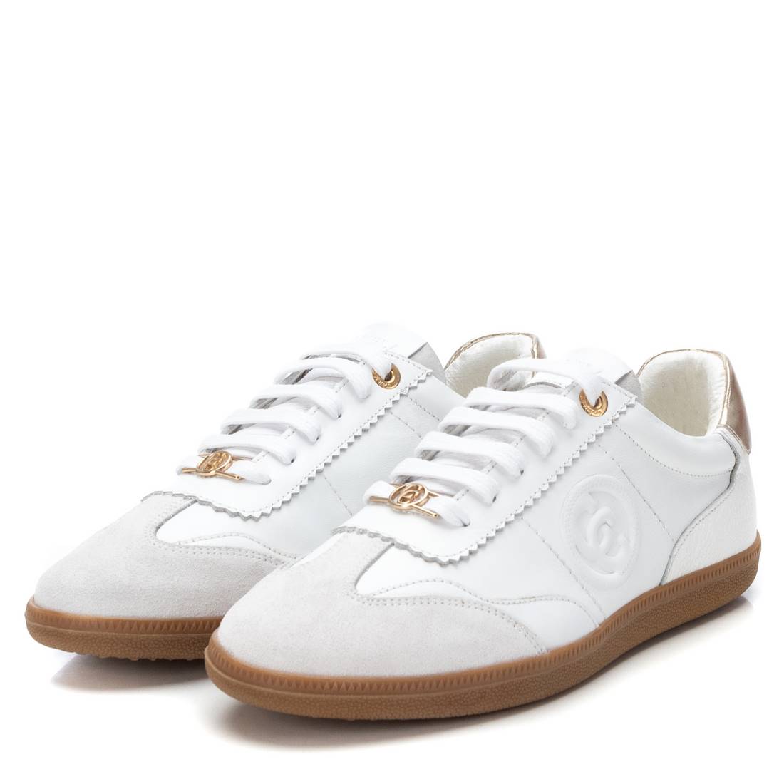Carmela 16206004 basket cuir blanc lacets
