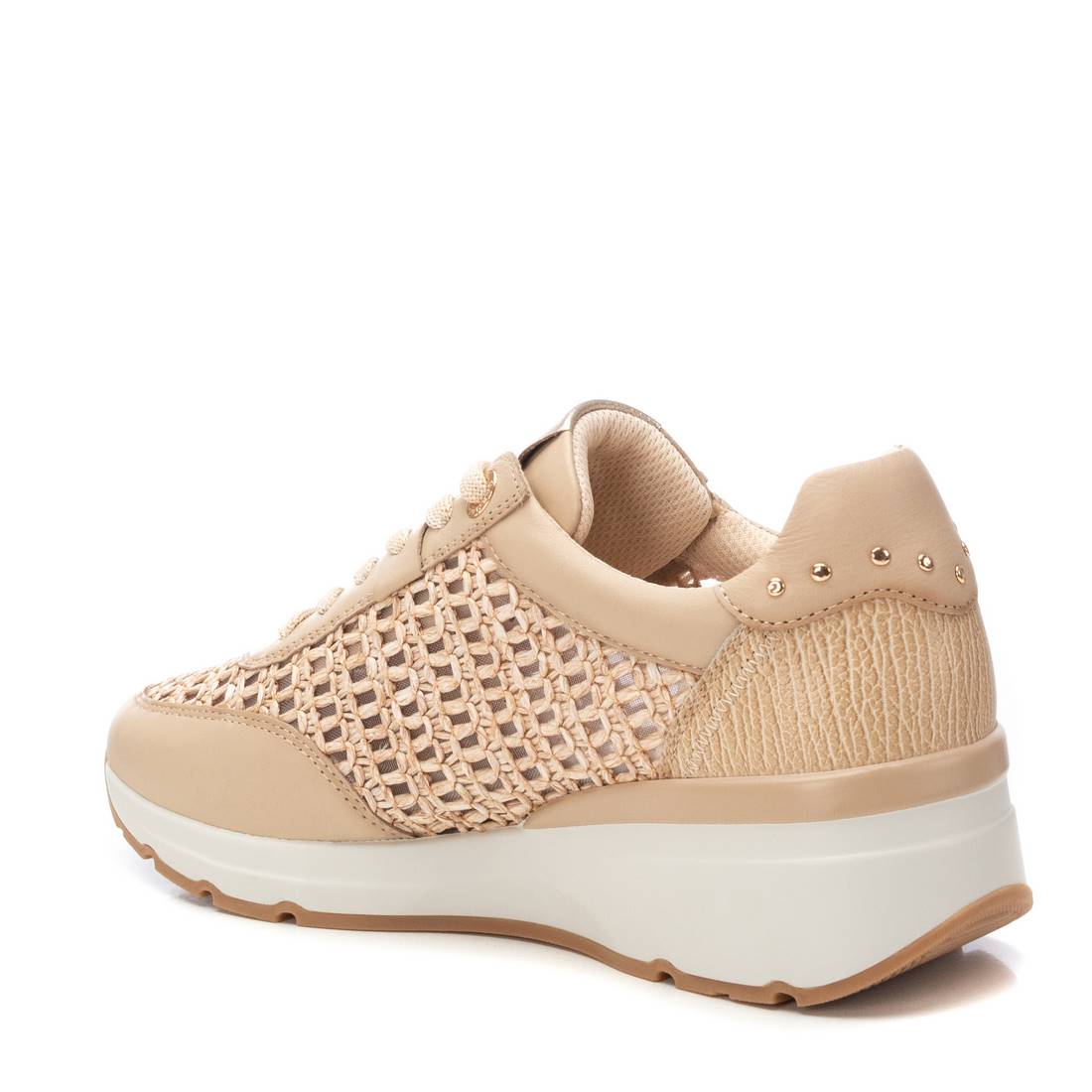 Carmela 16232602 baskets femme cuir beige lacets
