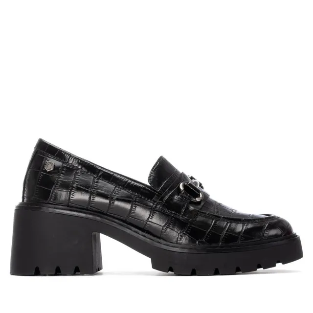 Carmela 16256601 mocassin femme noir talon moyen