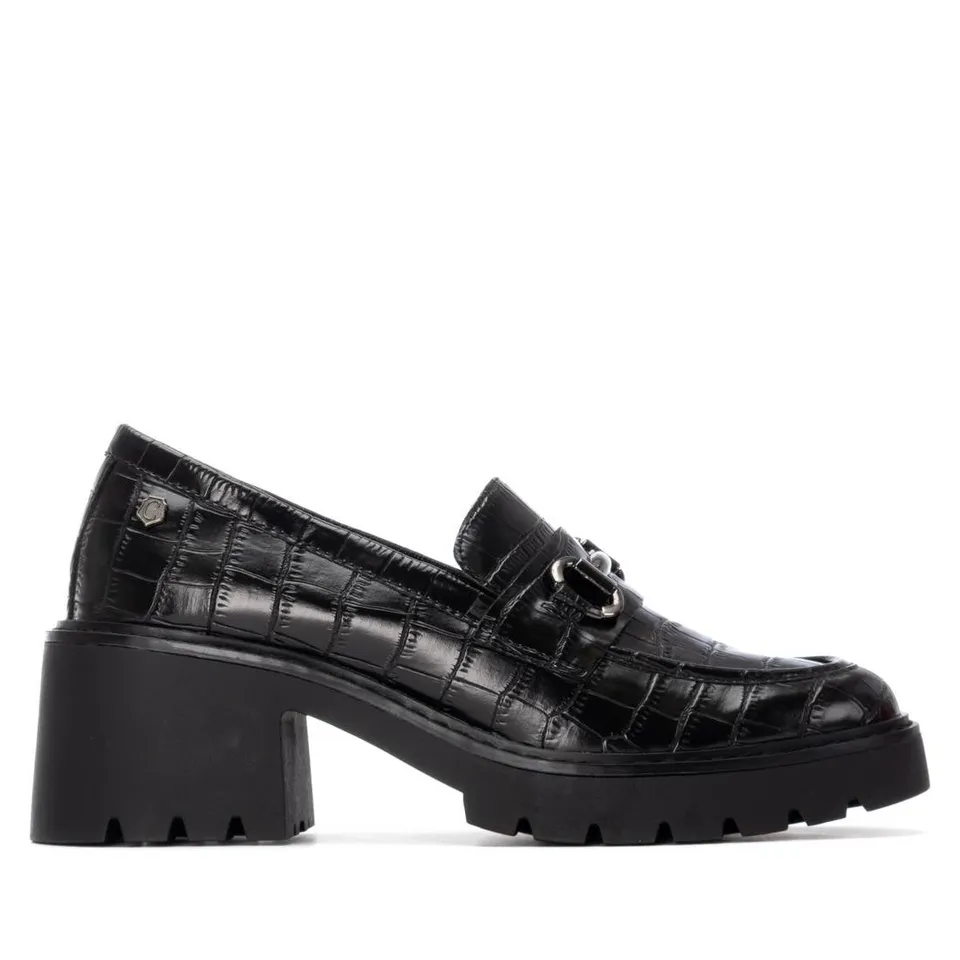 Carmela 16256601 mocassin femme noir talon moyen