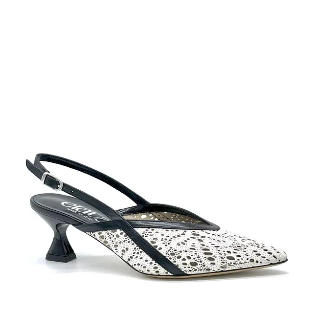 Elata 16158 slingback cuir blanc talon 5,5 cm