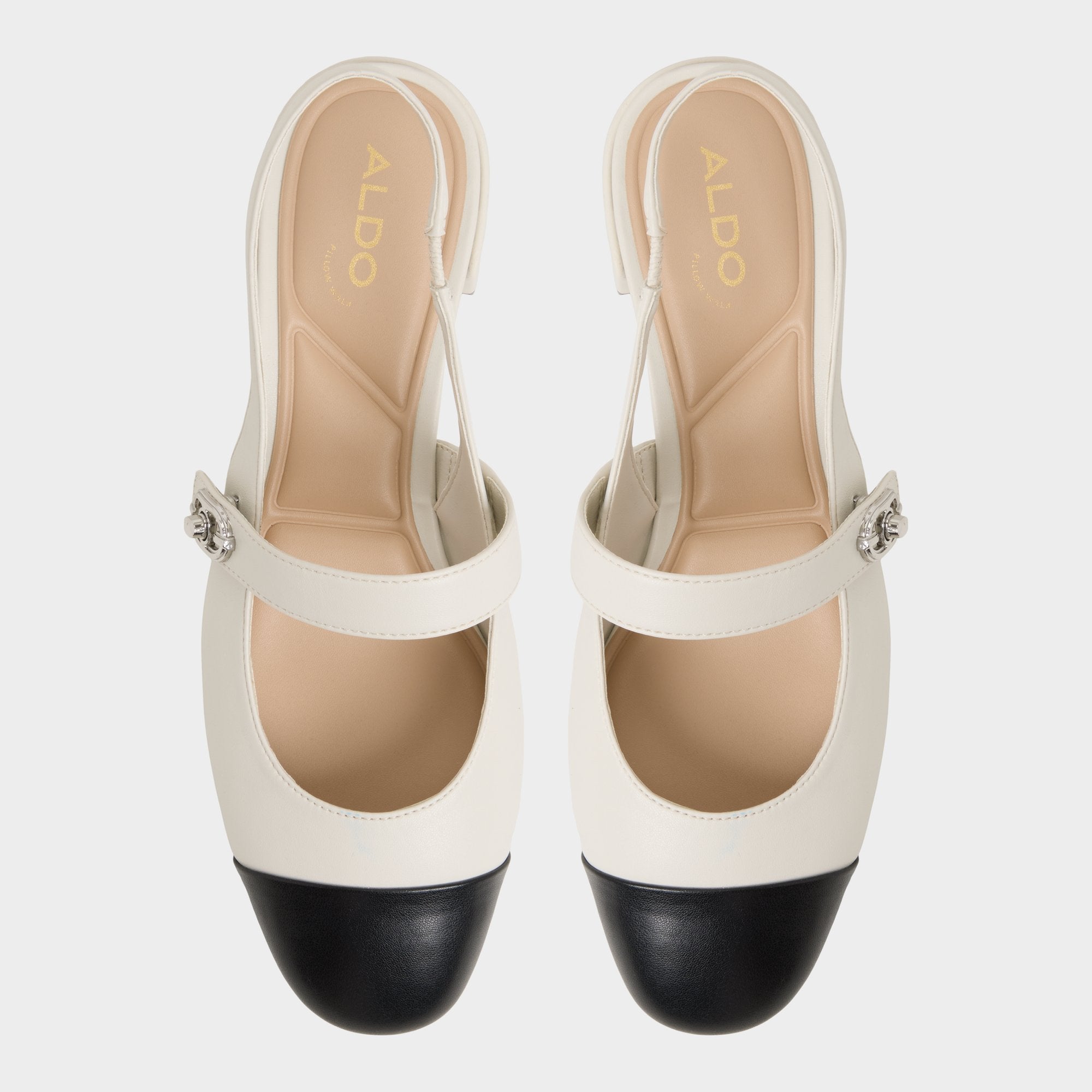 ALDO Agathe escarpins Mary Jane talon bloc blanc