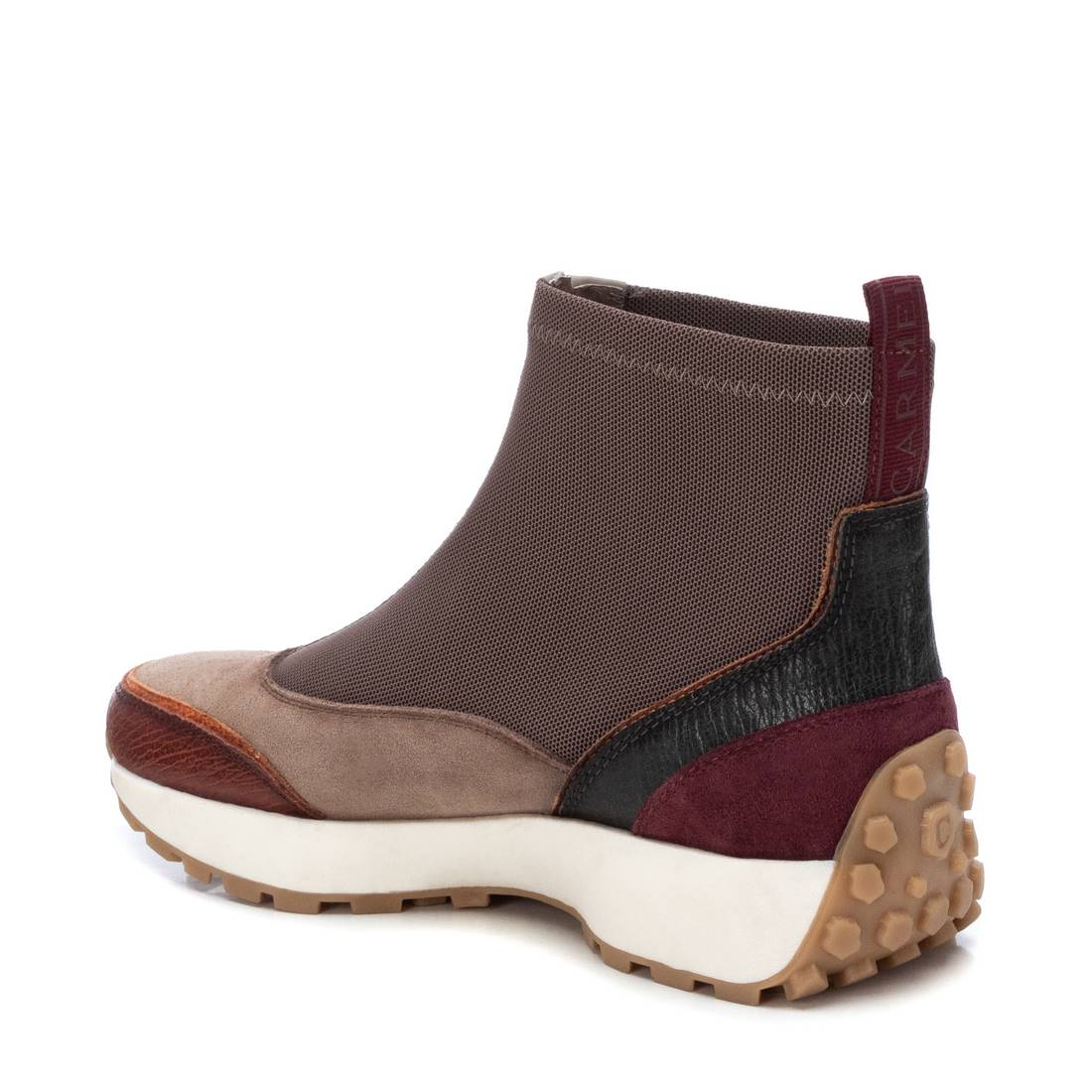 Carmela 16120403 basket montante rouge textile et cuir