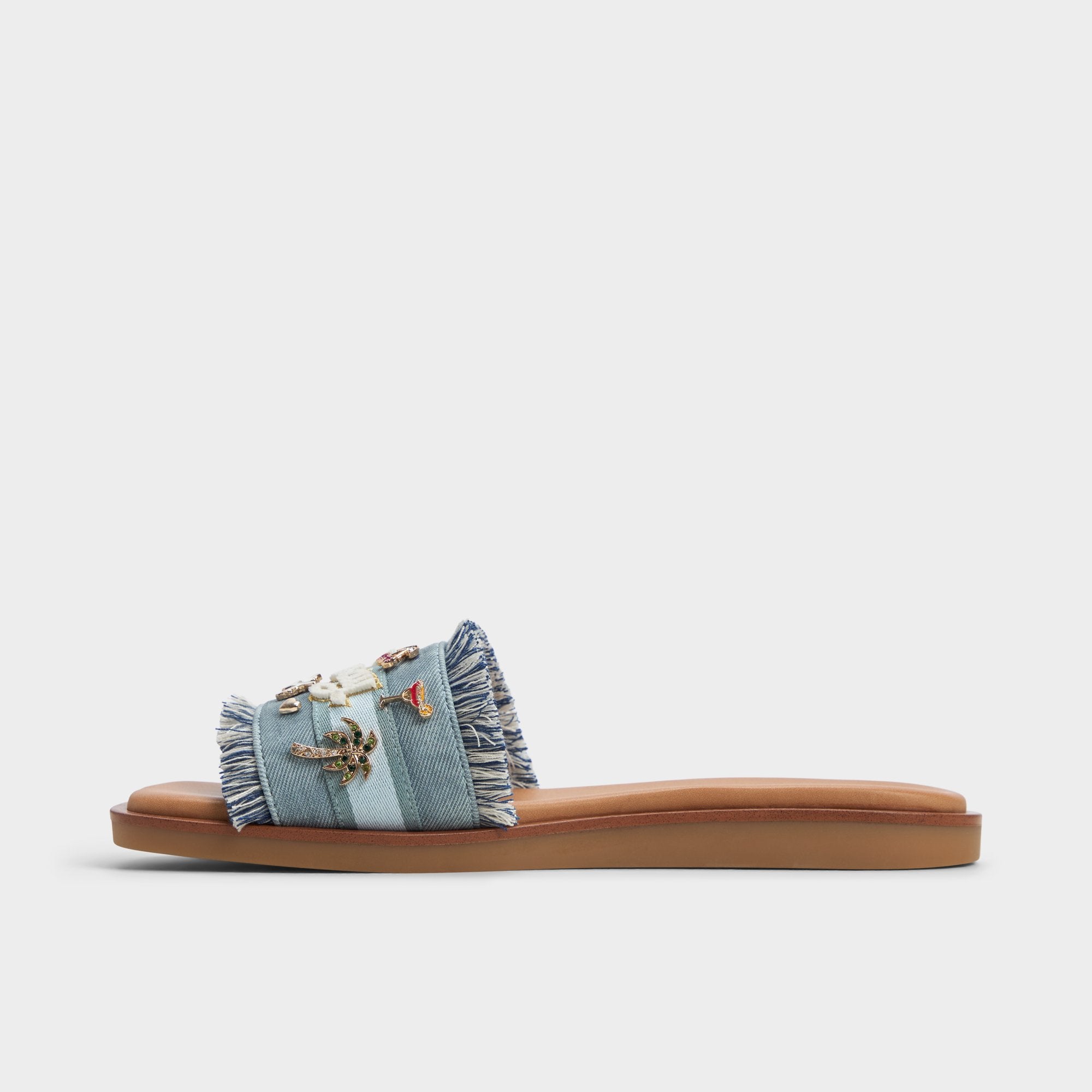 ALDO Beachside sandales plates denim effiloché