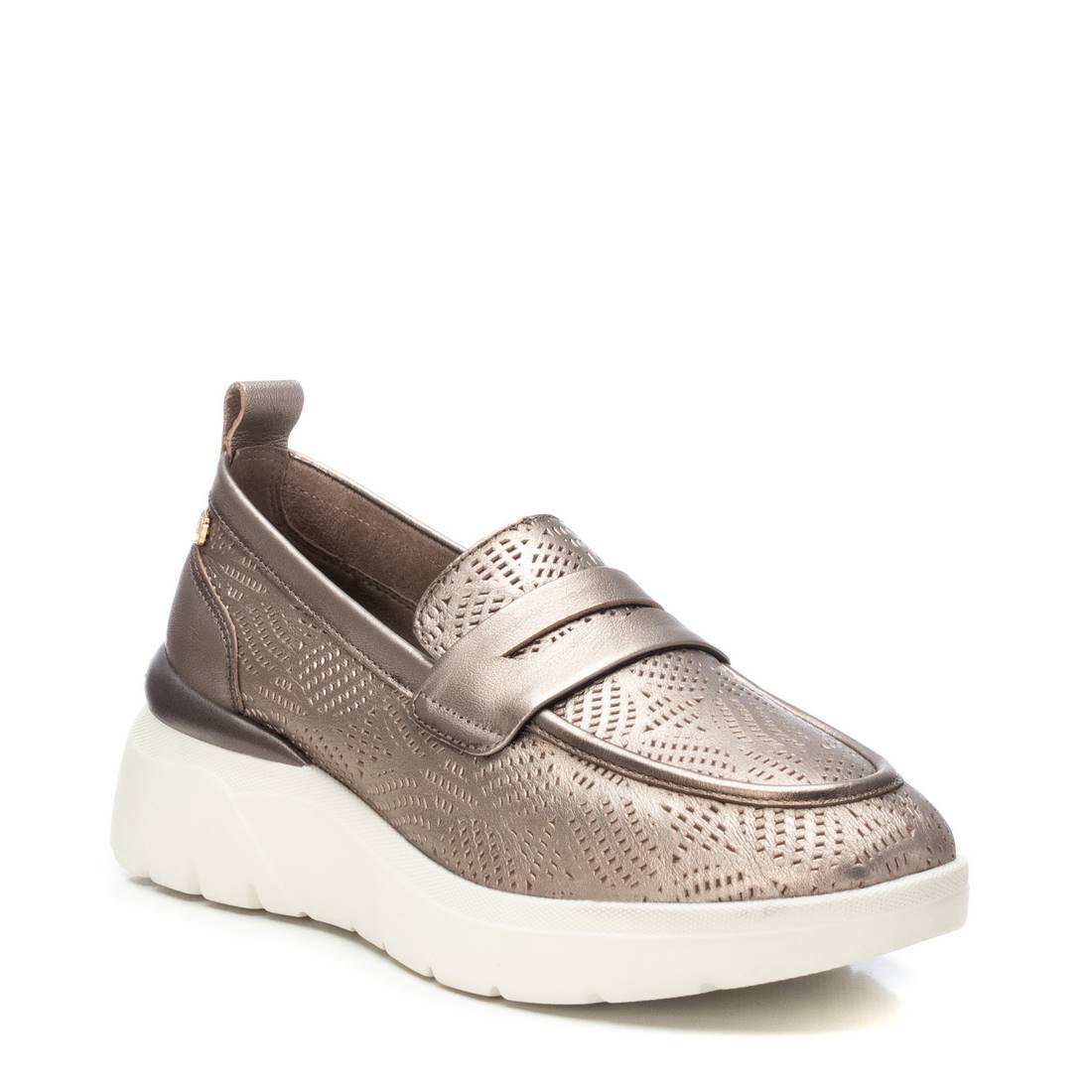 Carmela 16142805 mocassin gris cuir plat