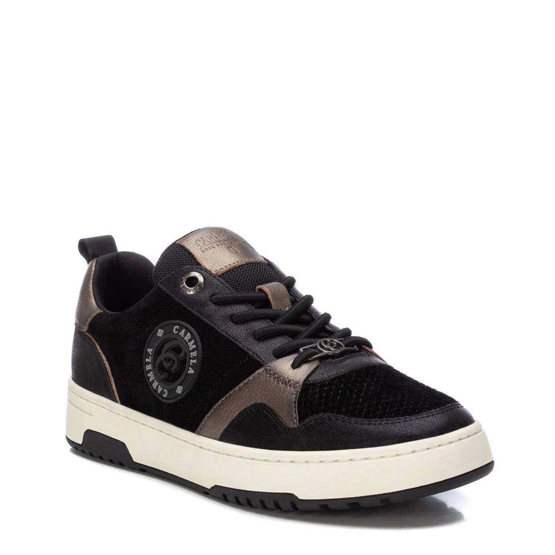 Carmela 16180802 basket cuir noir femme détails métal