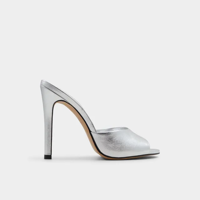 ALDO Marcelia mules à talon argenté 38