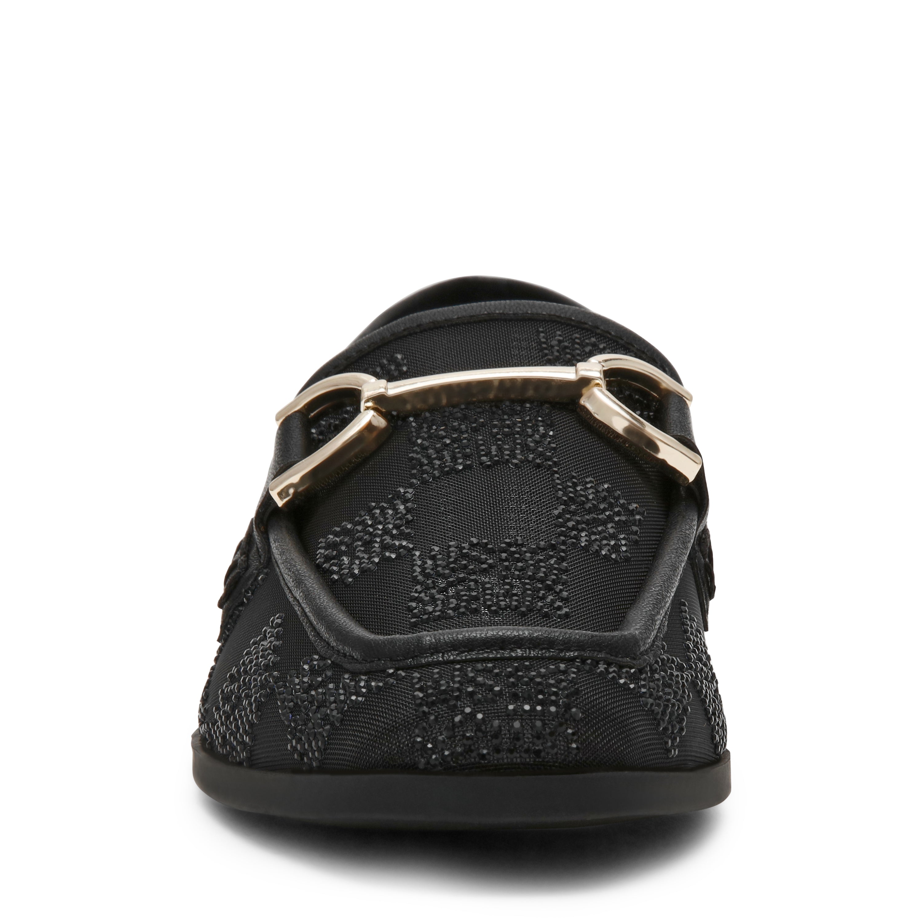 Steve Madden Cityhall mocassins noirs tissu doré