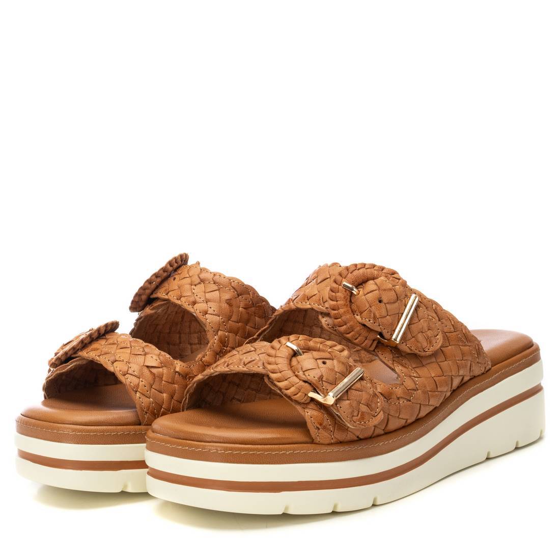Carmela 16233502 sandale femme cuir camel compensée