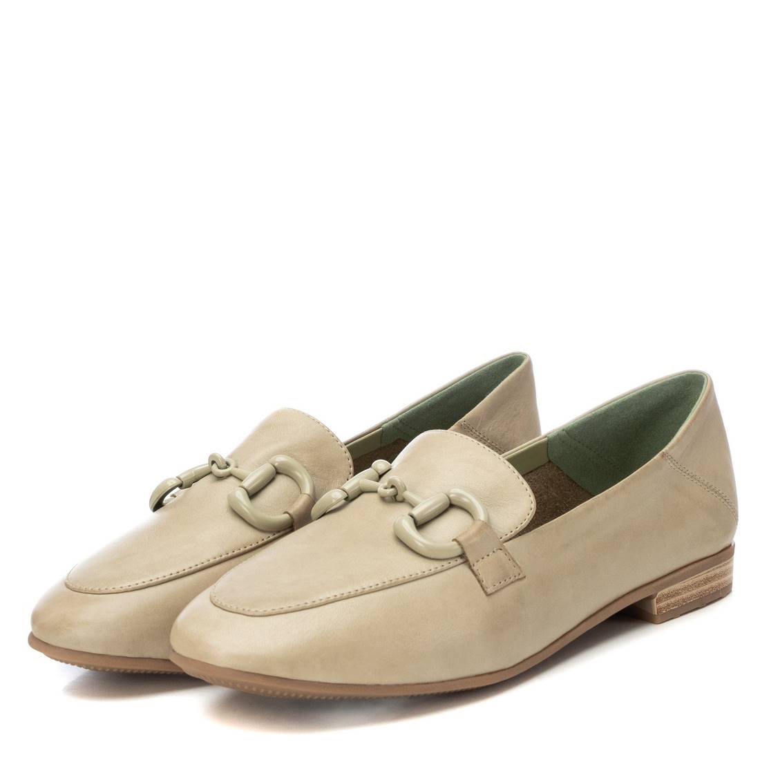 Carmela 16151501 mocassin cuir vert plat