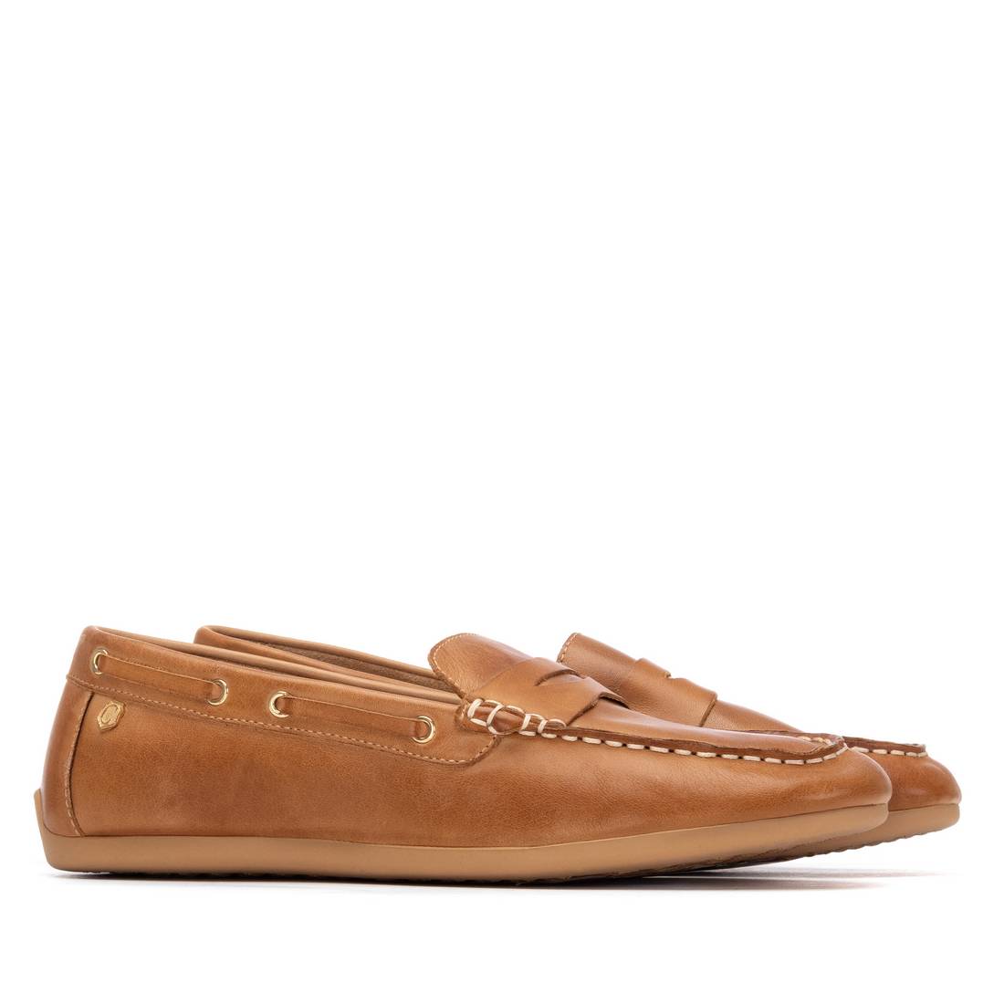 Carmela 16314402 mocassins cuir camel métallisé
