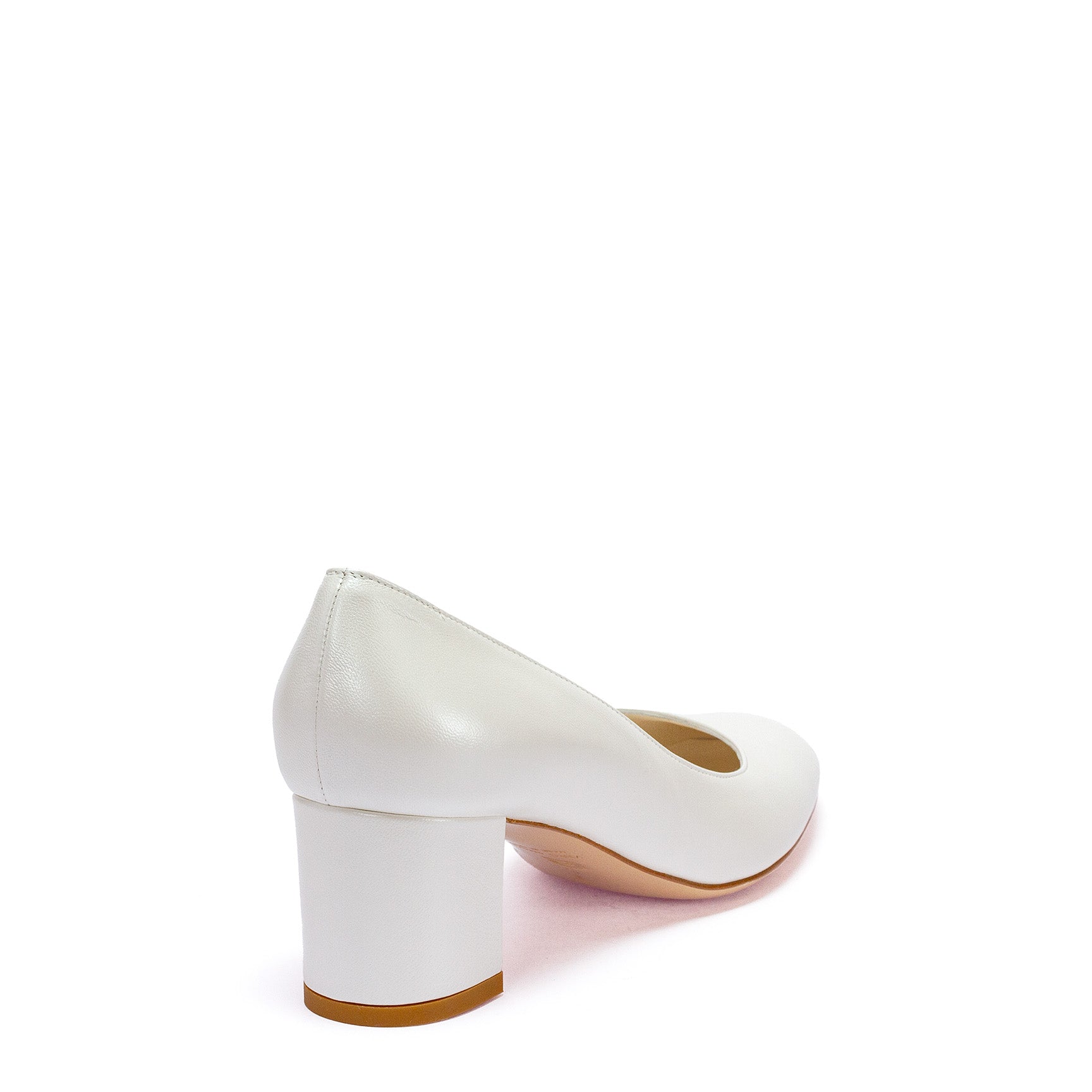 ELATA S2414 escarpins cuir blanc perle talon 5,5 cm