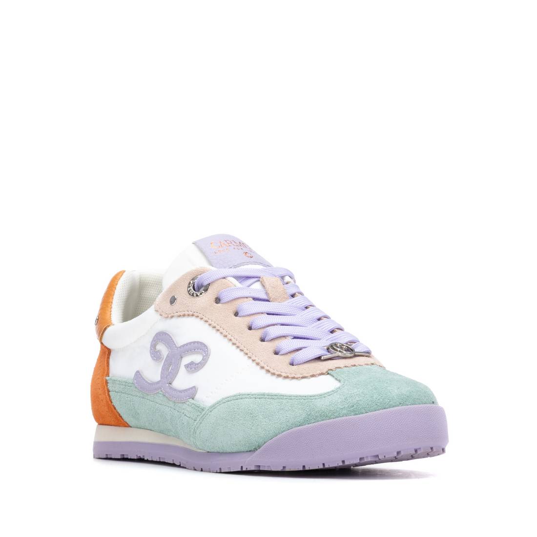 Carmela 16311908 sneaker cuir kaki lacet semelle plate