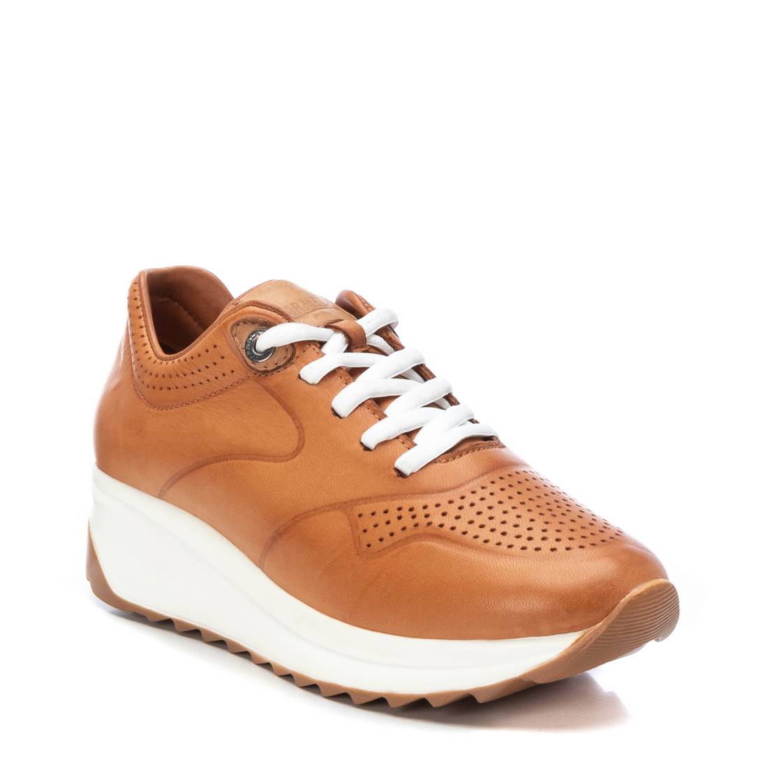 Carmela 16079801 baskets femme marron cuir à lacets