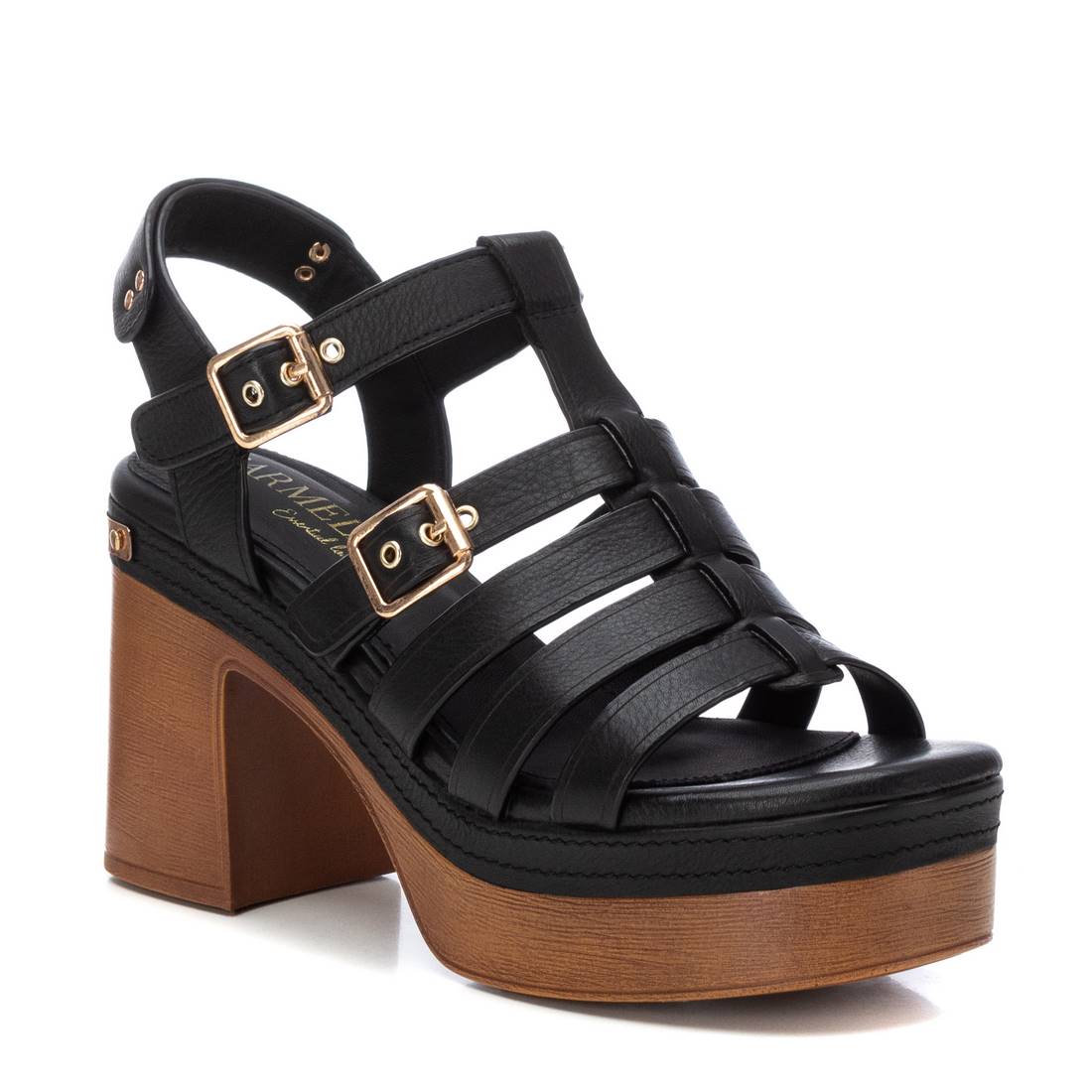 Carmela 16138104 sandales cuir noir talon 10cm