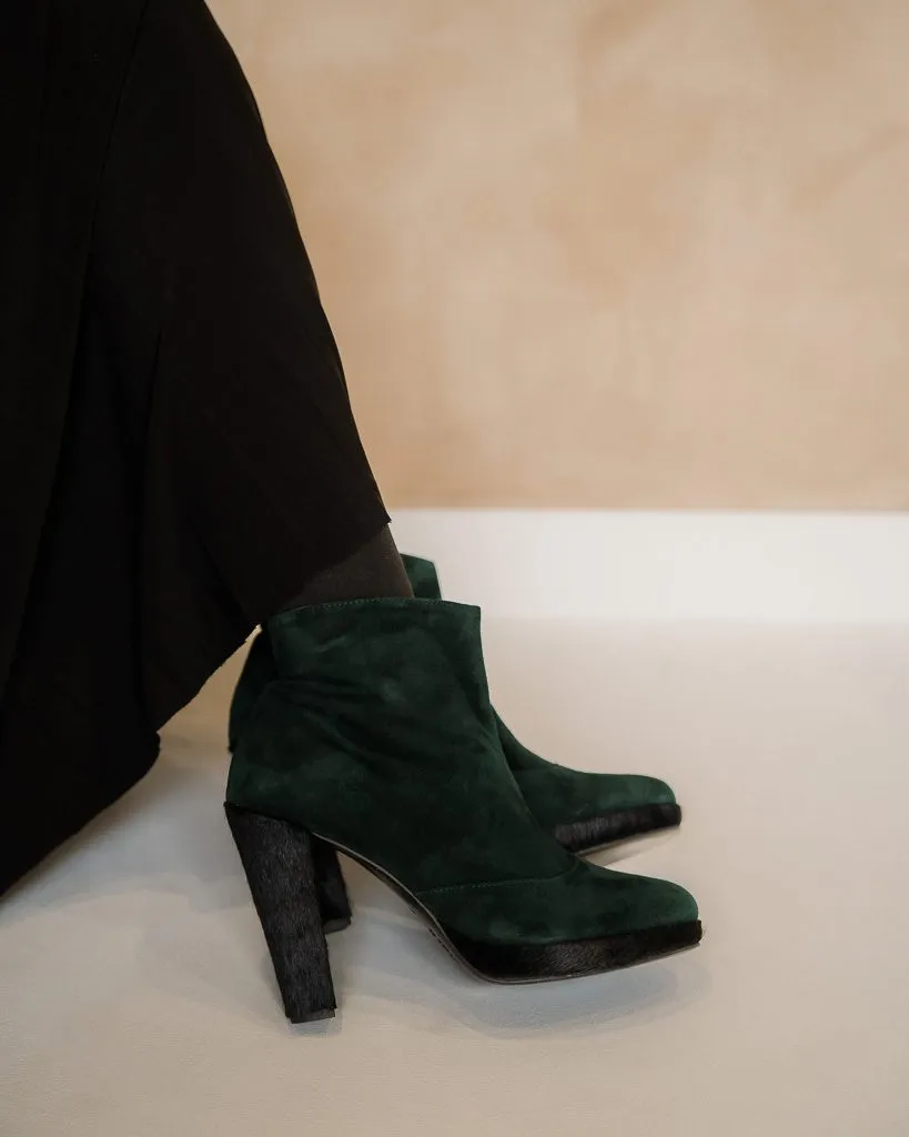 Dessine Moi Un Soulier Bottine Plateforme velours sapin poil