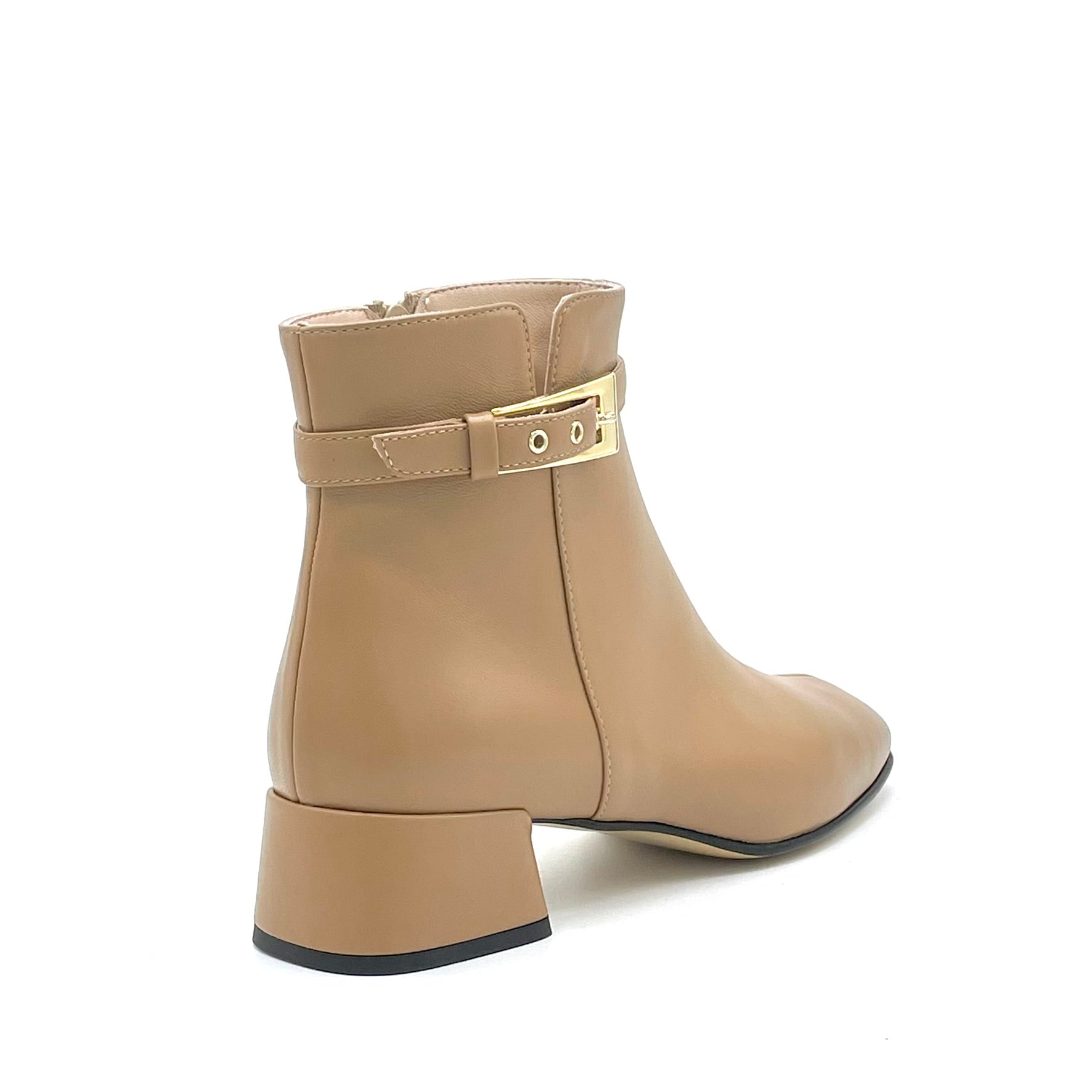 Elata 55544 bottine cuir noisette boucle dorée 3,5 cm