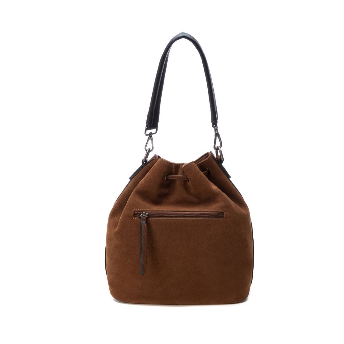 Carmela 18600002 sac seau marron cuir suédé