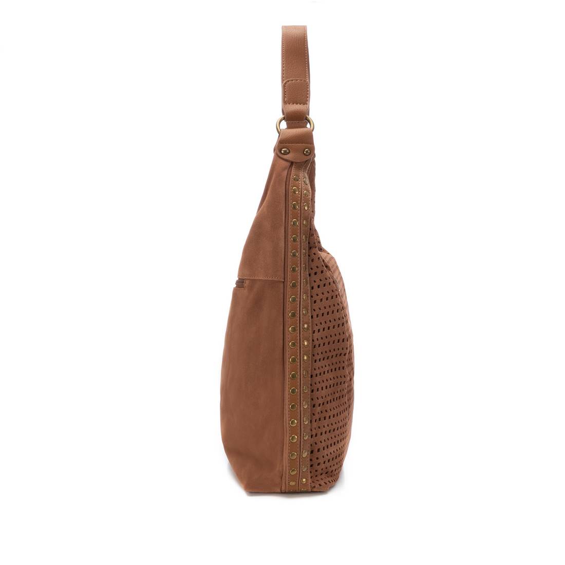 Carmela 18603901 sac épaule marron daim clouté 39 cm
