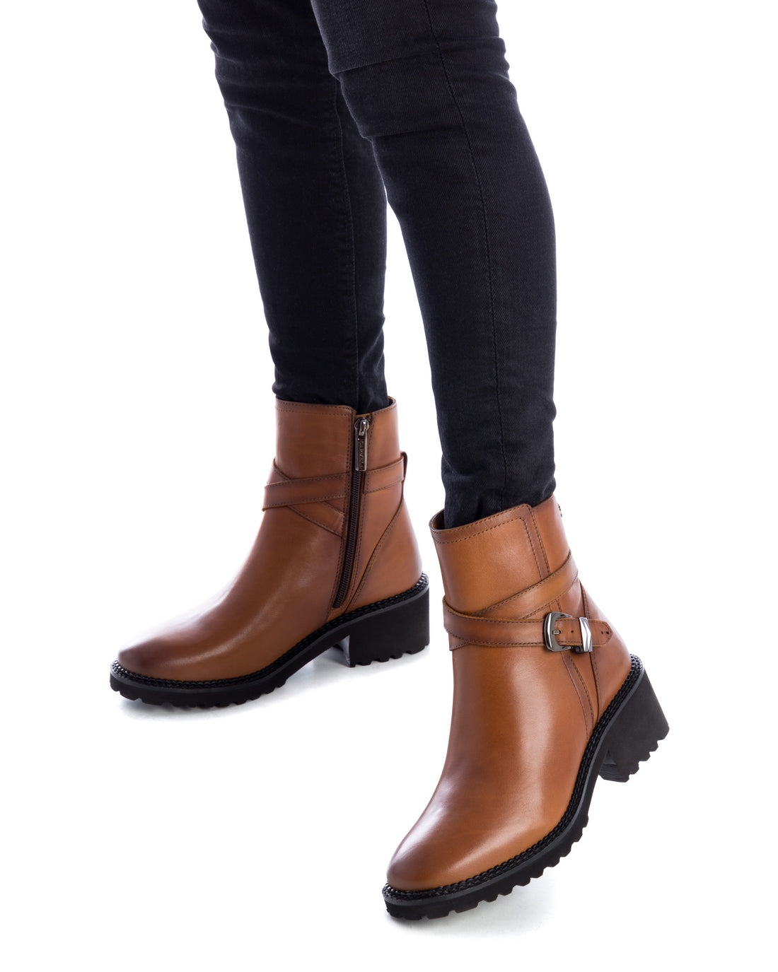 Carmela 16003703 bottines cuir marron talon bas