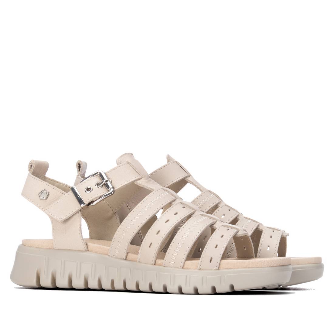 Carmela 16316501 sandales femme blanc cuir compensées