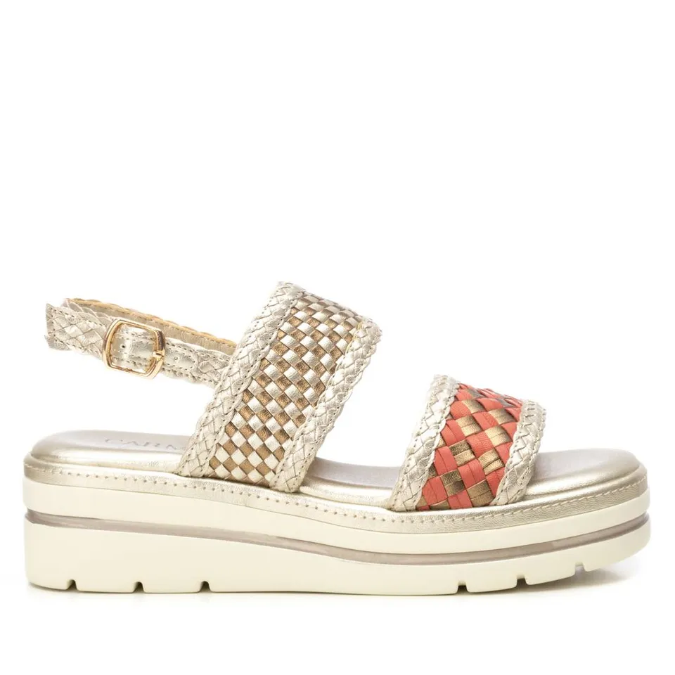 Carmela 16225501 sandale cuir or tressée boucle cheville